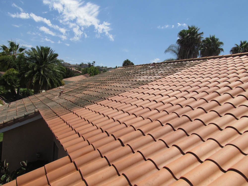 Roof Cleaning Before & After Terra Cotta